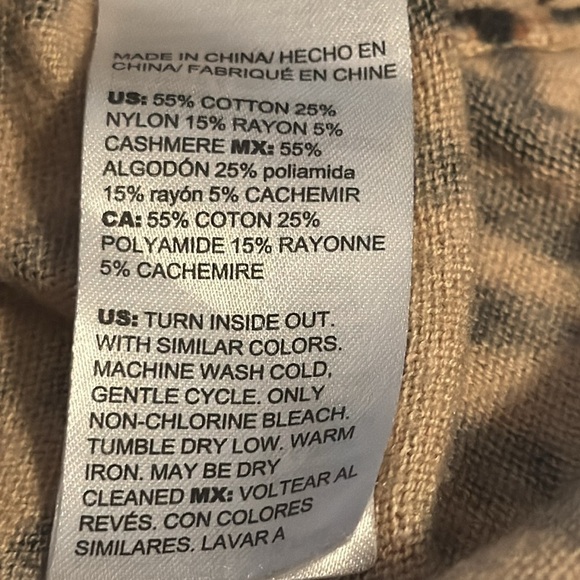 Chico’s Cotton - Cashmere-Blend‎ Animal-Print Tunic Sweater Sz 0 - Picture 8 of 10